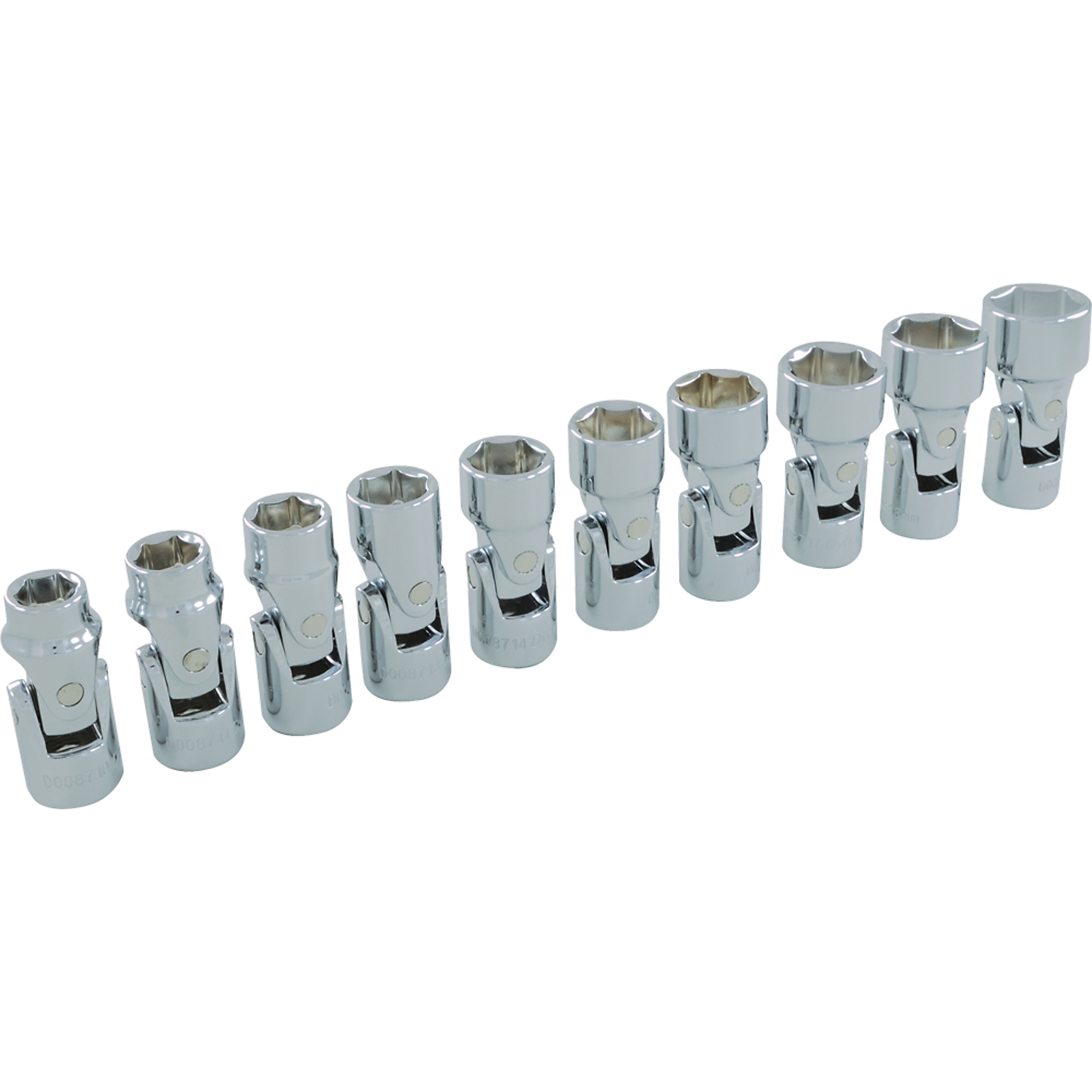 Dynamic Tools, 3/8in. 6 Point Metric Universal Joint Socket Set, Measurement Standard Metric, Pieces (qty.) 10 Socket Set Type 3/8in. Drive Sets, Model# D010027